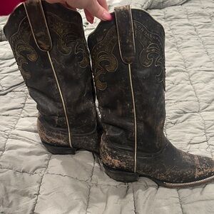 Women's Brown Western Heeled Boots